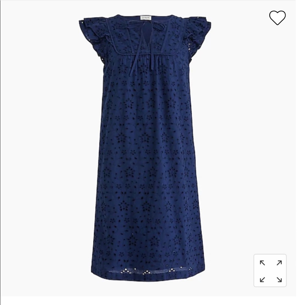 J.crew factory navy eyelet flutter sleeve dress